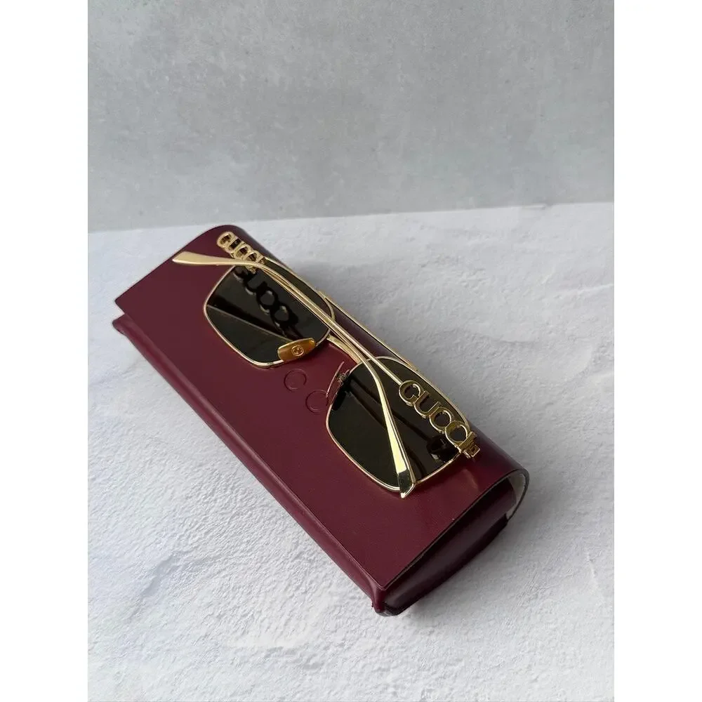 NEW Gucci GG1804S Green Mirror Aviator Logo Sunglasses